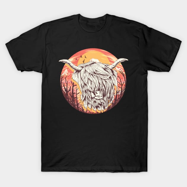 Farm Animal Cool Highland Cow T-Shirt by ShirtsShirtsndmoreShirts